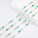 1m Green Bead SS Chain Necklace DIY Jewelry Making Supplies