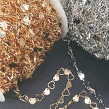 1m Love Heart Sequins Chain for DIY Jewelry Making