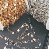 1m Love Heart Sequins Chain for DIY Jewelry Making