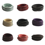 7mm PU Flat Leather Cord With Rhinestone 7x2MM for DIY Bracelets & Bangles