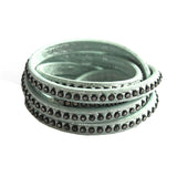 7mm PU Flat Leather Cord With Rhinestone 7x2MM for DIY Bracelets & Bangles