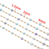 1m Stainless Steel Crystal Bead Chain for DIY Jewelry Making