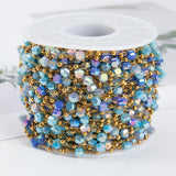 1m Stainless Steel Crystal Bead Chain for DIY Jewelry Making