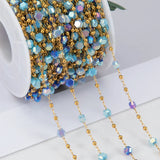 1m Stainless Steel Crystal Bead Chain for DIY Jewelry Making