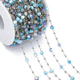 1m Stainless Steel Crystal Bead Chain for DIY Jewelry Making