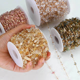 1meter Stone Chain Crystal Glass Beads Chains For DIY Jewelry Making