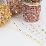1meter Stone Chain Crystal Glass Beads Chains For DIY Jewelry Making
