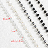 1m Stone Stainless Steel Chain Silver Crystal Beaded Necklace Jewelry DIY