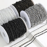 1m Stone Stainless Steel Chain Silver Crystal Beaded Necklace Jewelry DIY