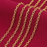1m Stainless Steel Plated Oval Cross Chain Roll