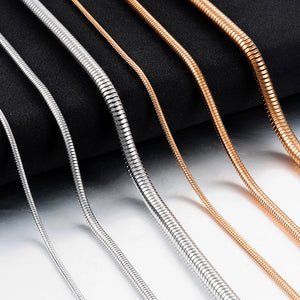 Stainless Steel Round Snake Chain Necklace - Sleek and Modern Design