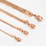 Stainless Steel Round Snake Chain Necklace - Sleek and Modern Design