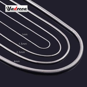 Stainless Steel Round Snake Chain Necklace - Sleek and Modern Design