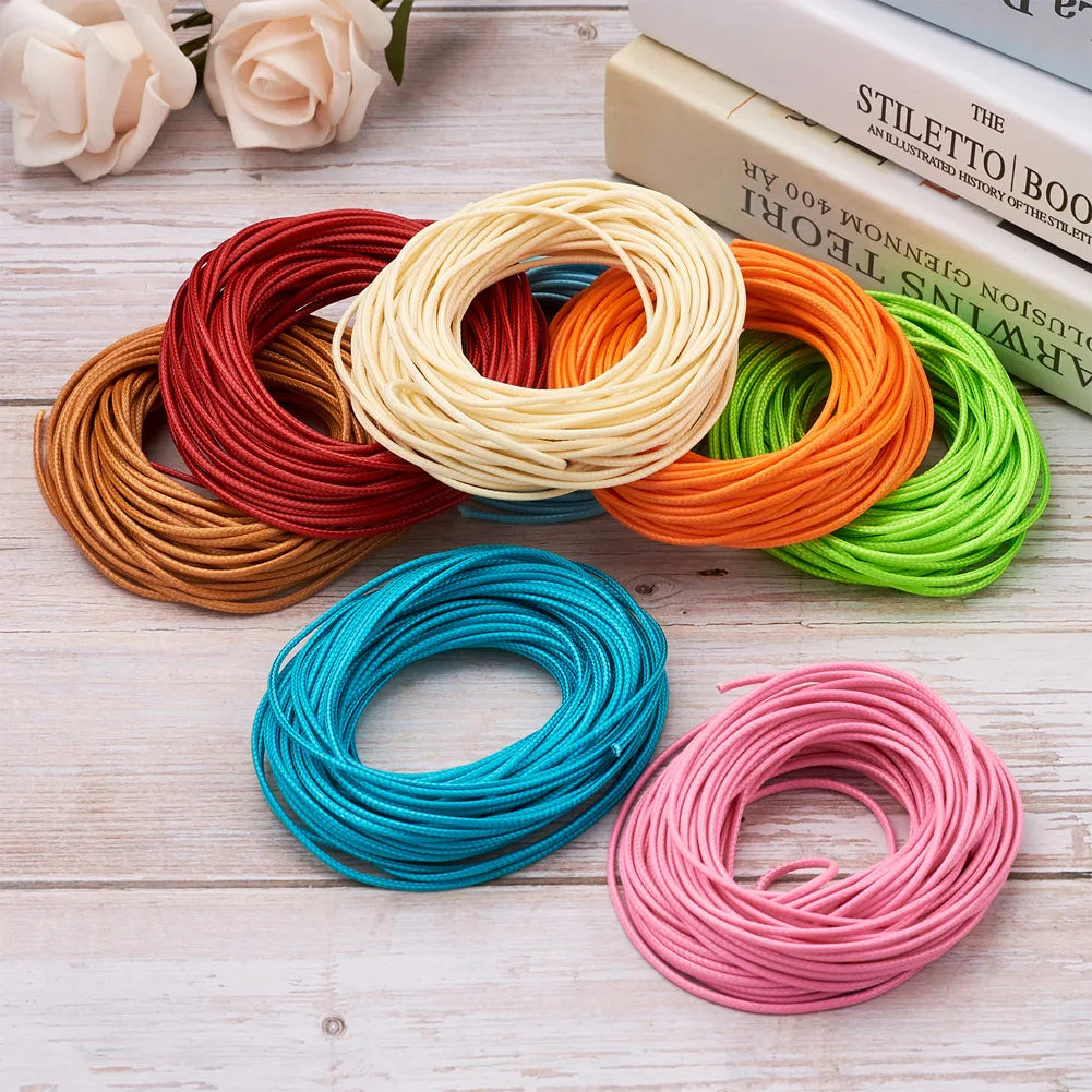 1mm 1.5mm 25 Colors Waxed Polyester Cord Beading Thread