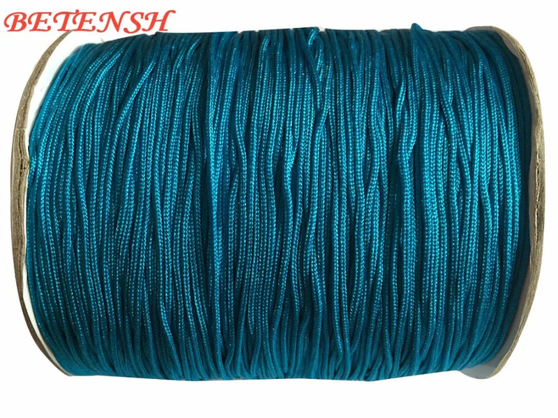 1mm Peacock Braided Thread Nylon Cord Rattail Braid String+350m/Roll