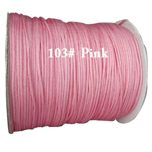 1mm Pink Rattail Braid Nylon Cord Macrame Rope Bracelet