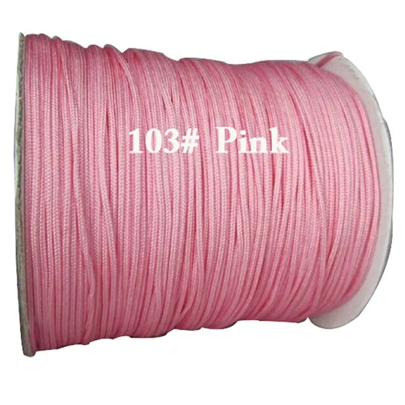 1mm Pink Rattail Braid Nylon Cord Macrame Rope Bracelet