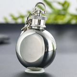 1oz Stainless Steel Hip Flask Keychain Mini Flagon Wine Pot