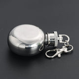 1oz Stainless Steel Hip Flask Keychain Mini Flagon Wine Pot