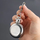 1oz Stainless Steel Hip Flask Keychain Mini Flagon Wine Pot