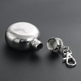 1oz Stainless Steel Hip Flask Keychain Mini Flagon Wine Pot