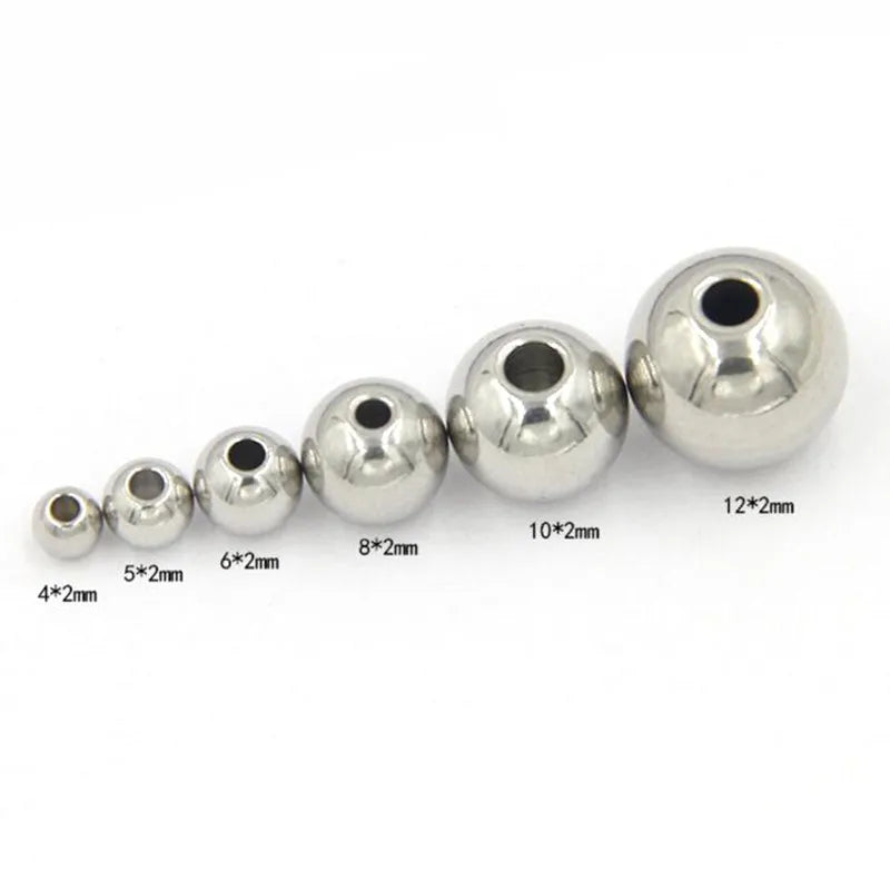 Stainless Steel Ball Spacer Beads 1-12mm Jewelry Making DIY Bracelet Earring