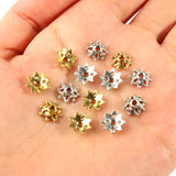 Charms Hollow Filigree Flower End Beads Cap DIY Jewelry Making
