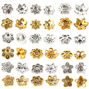 Charms Hollow Filigree Flower End Beads Cap DIY Jewelry Making