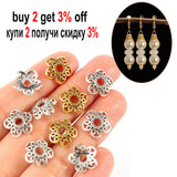 Charms Hollow Filigree Flower End Beads Cap DIY Jewelry Making