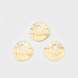 Raw Brass Hollow Circle Hammered Round Charms Pendant DIY Necklace Earring
