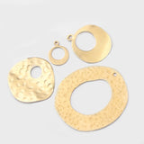 Raw Brass Hollow Circle Hammered Round Charms Pendant DIY Necklace Earring