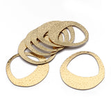 Raw Brass Water Drop Pendant Charms for Earrings