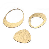 Raw Brass Water Drop Pendant Charms for Earrings