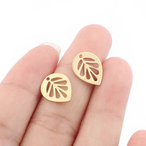 Raw Brass Leaf Charms Stamping Blanks Pendant DIY Earring Necklace Craft Jewelry