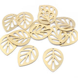 Raw Brass Leaf Charms Stamping Blanks Pendant DIY Earring Necklace Craft Jewelry