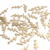 Raw Brass Flash Lightning Charm Pendant for DIY Jewelry Making