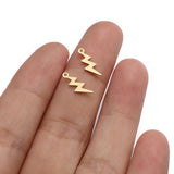 Raw Brass Flash Lightning Charm Pendant for DIY Jewelry Making