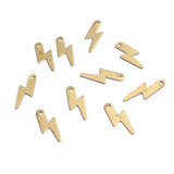 Raw Brass Flash Lightning Charm Pendant for DIY Jewelry Making
