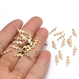 Raw Brass Flash Lightning Charm Pendant for DIY Jewelry Making