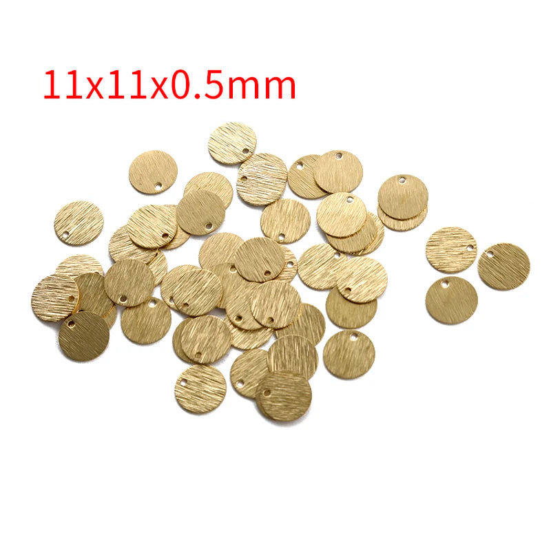 Textured Brass Charms 11x11mm 15x15mm Round Charms DIY Jewelry Making Supplies