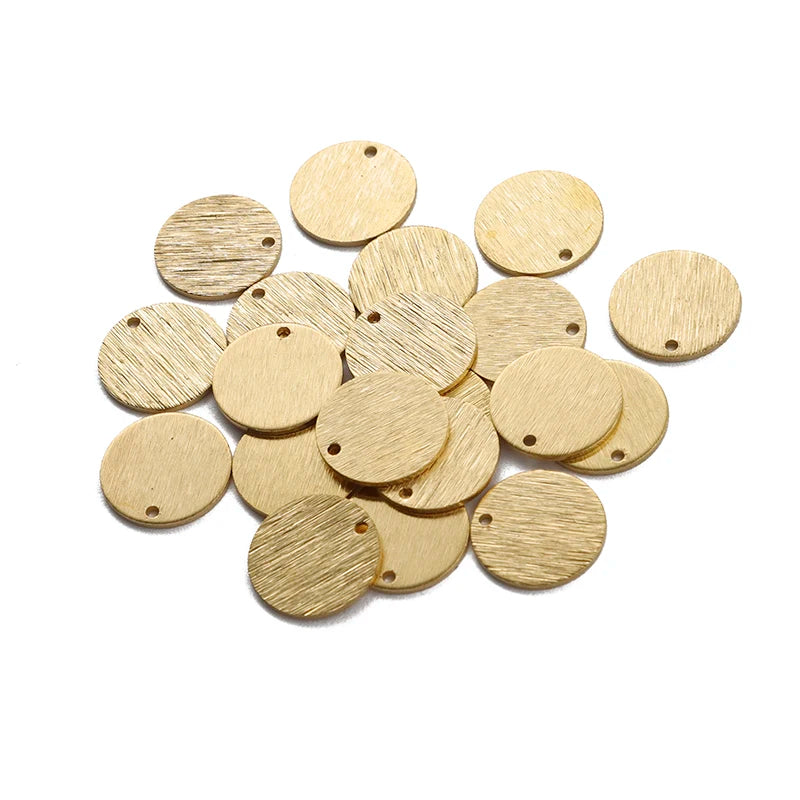 Textured Brass Charms 11x11mm 15x15mm Round Charms DIY Jewelry Making Supplies