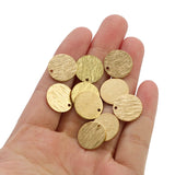 Textured Brass Charms 11x11mm 15x15mm Round Charms DIY Jewelry Making Supplies