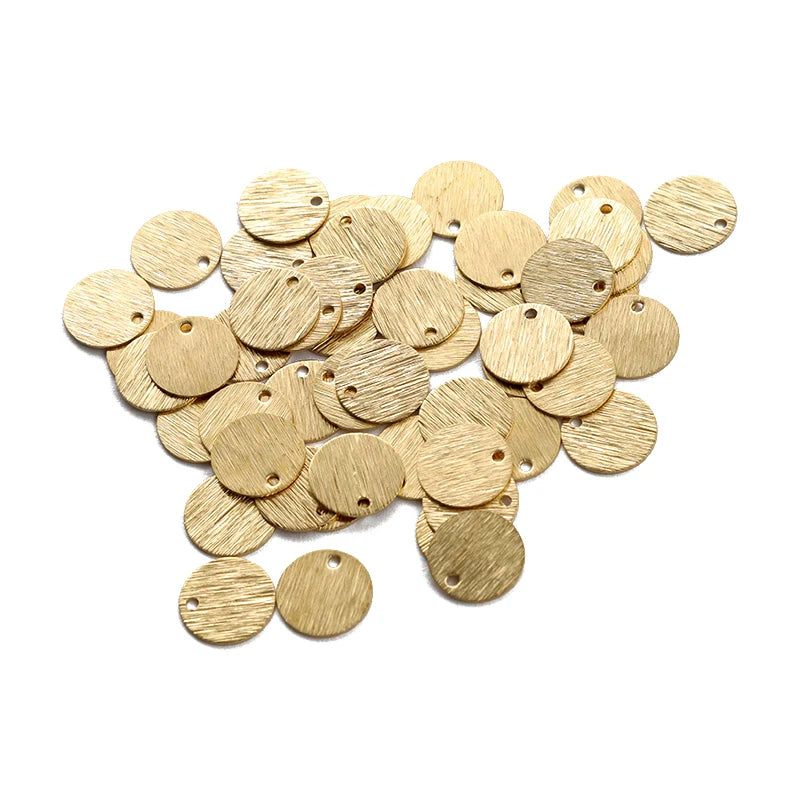 Textured Brass Charms 11x11mm 15x15mm Round Charms DIY Jewelry Making Supplies