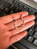925 Sterling Silver Prong CZ Climber Cuff Clip Earrings