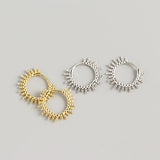925 Sterling Silver Beads Hoop Huggie Earrings Fine Jewelry