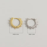 925 Sterling Silver Beads Hoop Huggie Earrings Fine Jewelry