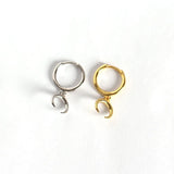 18K 925 Silver Crescent Moon Hoop Huggie Earrings C-YHE0109