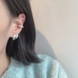 18K Sterling Silver Heart Stud Earrings