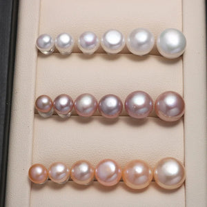 6-12mm Natural Freshwater Pearl Earrings AA Grade Purple Pearls Ear Studs Women