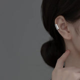 925 Silver Geometric Cuff Clip Earrings - No Piercing